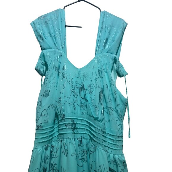 Disney Torrid Princess Ariel Print Swing Dress Women Size 12 Aqua Green Mermaid - Picture 8 of 16